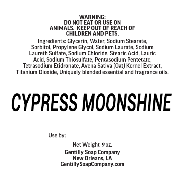 Gentilly Soap Co. CYPRESSMOONSHINE